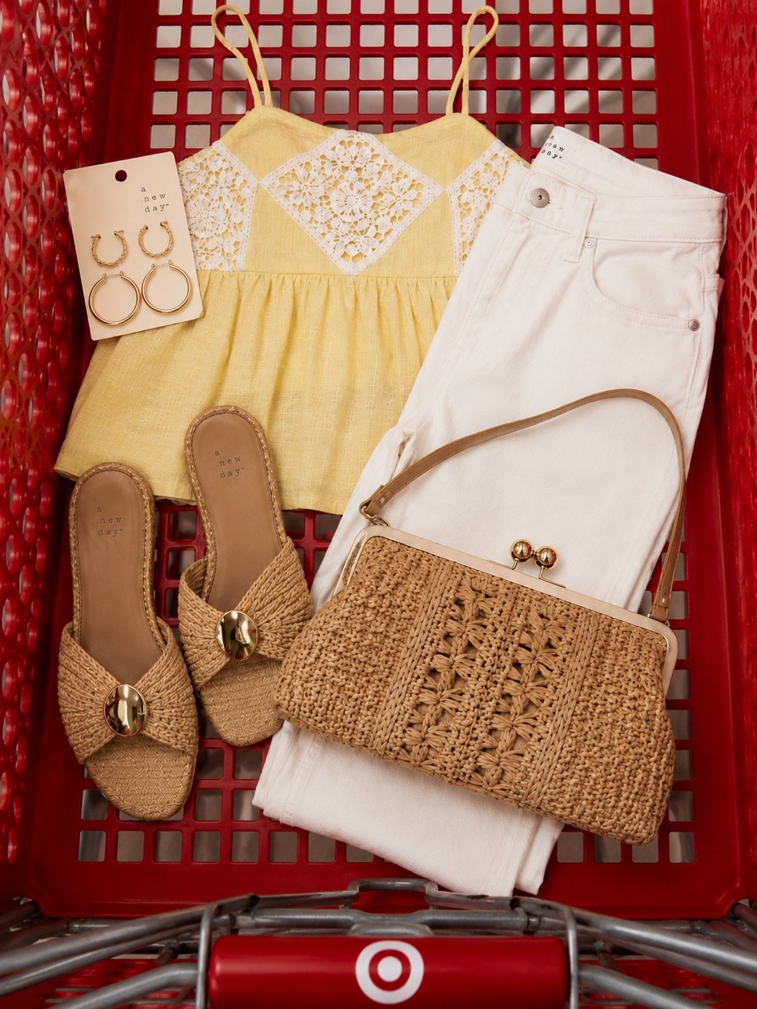 SUNSHINE-READY TARGET STYLE ☀️

This Target outfit is giving all the summer vibes. The soft yellow lace-trim cami paired with crisp white denim creates an easy, polished look that feels effortless for brunch, vacation, date night, or everyday errands. Add the woven slides, straw crossbody, and gold hoops for that elevated look without the designer price tag.

Follow @farmtotablecreations on Instagram for more affordable fashion finds, home decor, and everyday favorites.

#targetstyle #targetfinds #summeroutfit #whitejeans #ootd

target style | target fashion | summer outfit | yellow top | white denim | woven bag | straw purse | woven sandals | gold hoops | casual chic | vacation outfit | brunch outfit | spring style | summer fashion | affordable style | target haul | outfit inspiration | neutral style | everyday outfit | weekend outfit | womens fashion | fashion finds | target clothing | ootd | ootn

#LTKootd #LTKWorkwear #LTKOver40