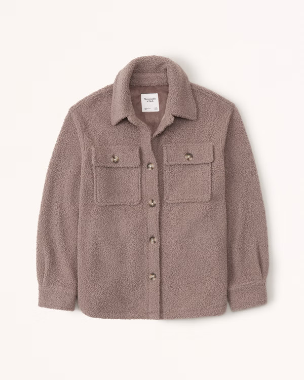Women's Sherpa Shirt Jacket | Women's New Arrivals | Abercrombie.com | Abercrombie & Fitch (US)