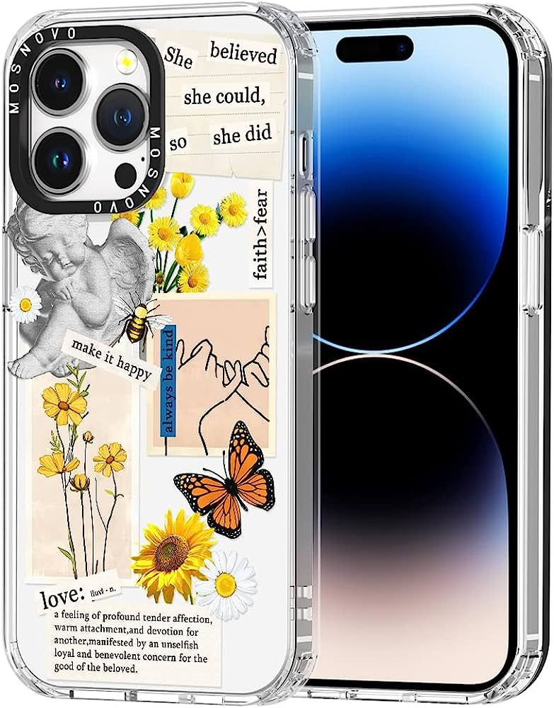 MOSNOVO Compatible with iPhone 14 Pro Max Case, [Buffertech 6.6 ft Drop Impact] [Anti Peel Off Te... | Amazon (US)