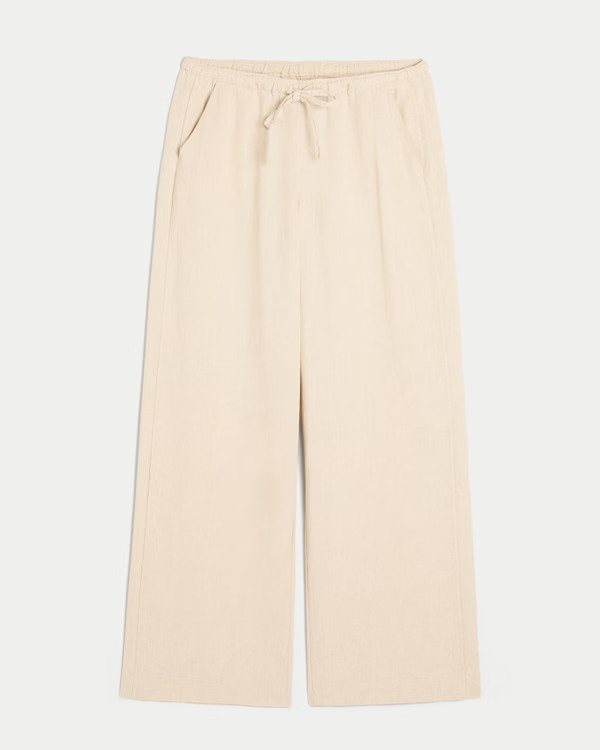 Linen-Blend Pull-On Baggy Pants | Hollister (US)