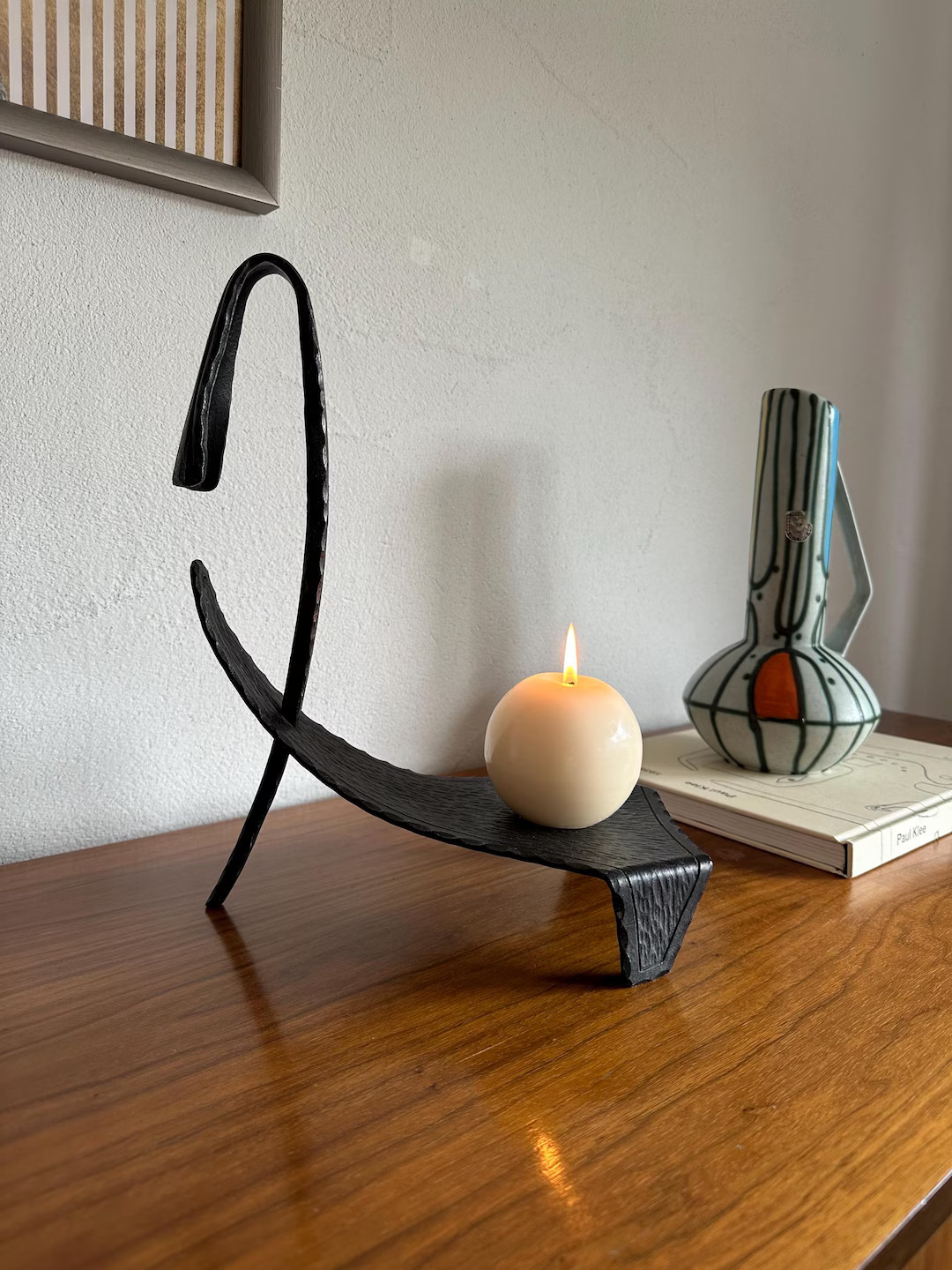 Mid Century Modernist Brutalist Candlestick Wrought Iron France 1960‘s Candle Holder Wrought Ir... | Etsy (US)