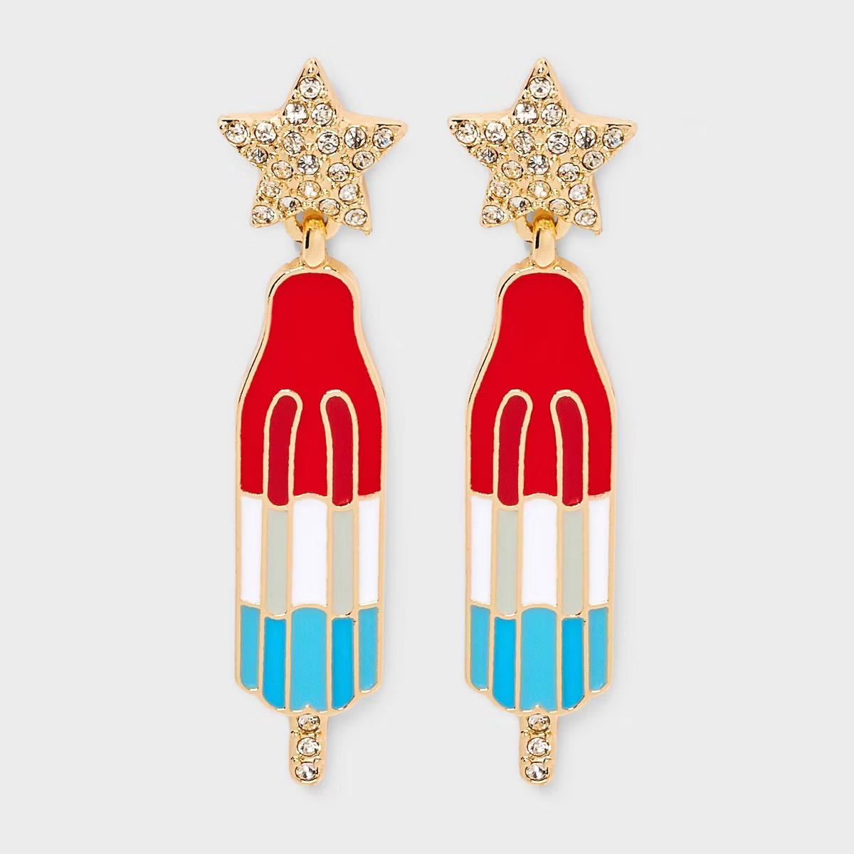 SUGARFIX by BaubleBar Freeze The Day Statement Earrings - Gold/Red/Light Blue | Target