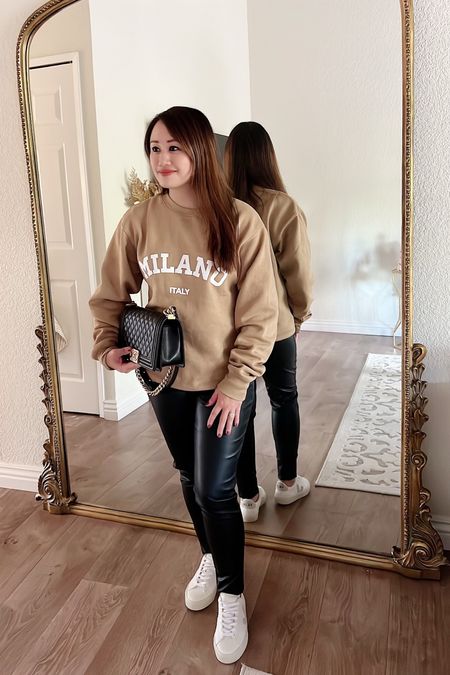 Feeling loved and cherished in my comfortable yet chic outfit, paired with my favorite French sneaker brand, Veja. Milan sweater, black leather pants, Chanel boy bag.


#LTKshoecrush #LTKfit #LTKstyletip