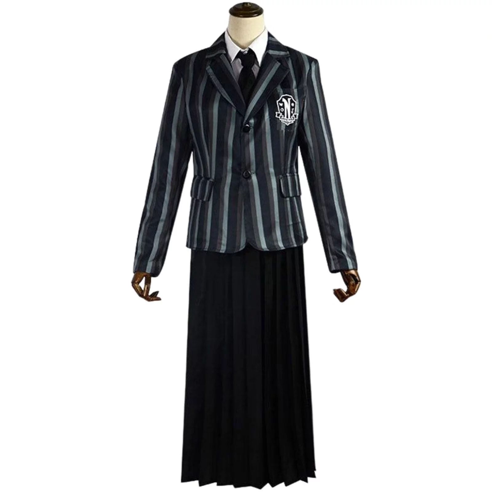 Girls Wednesday Addams School Uniform Gothic Black Dress Wednesday Cosplay Costume Jacket Hallowe... | Walmart (US)