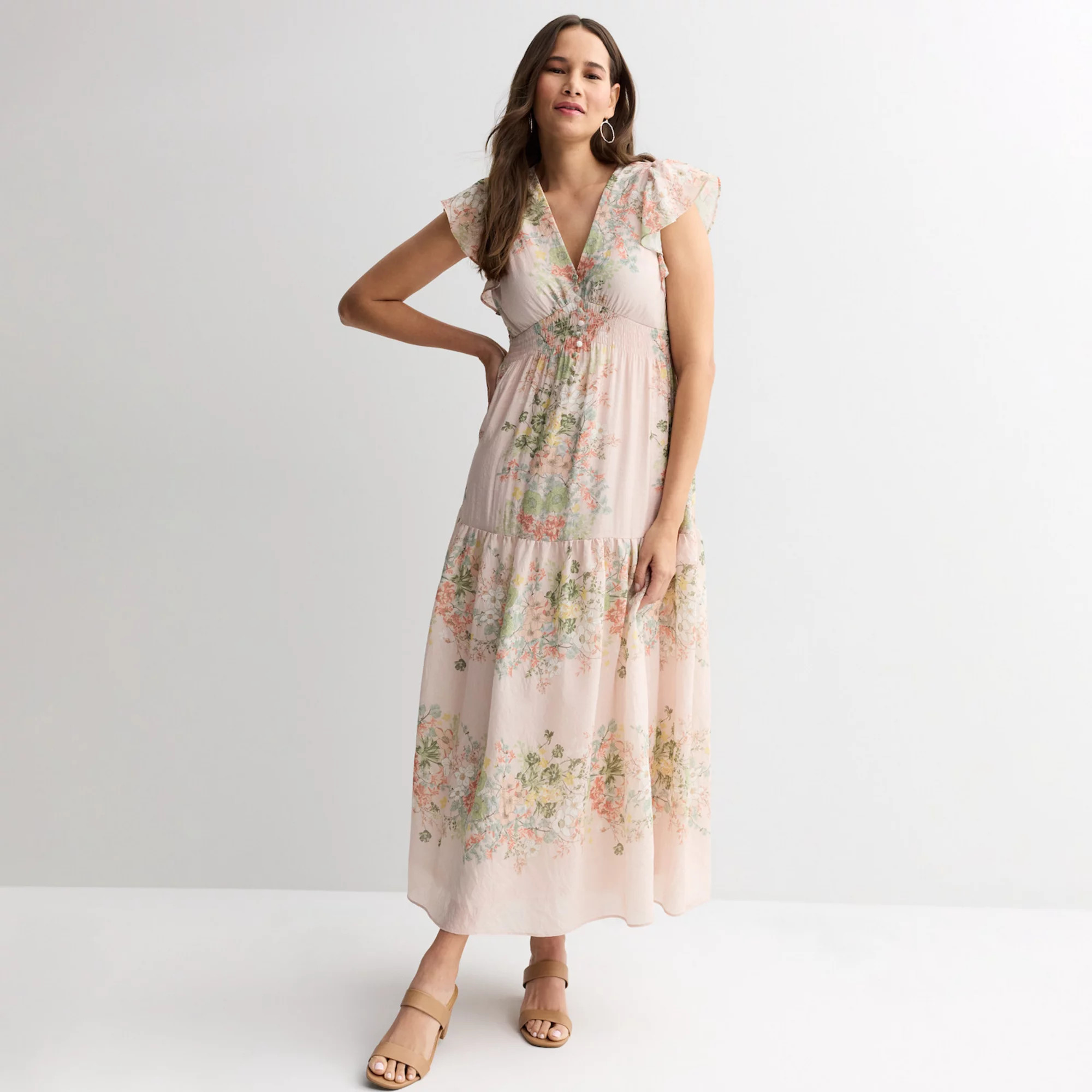 Women's Taylor V-Neck A-Line Flutter Sleeve Dress | Kohl's