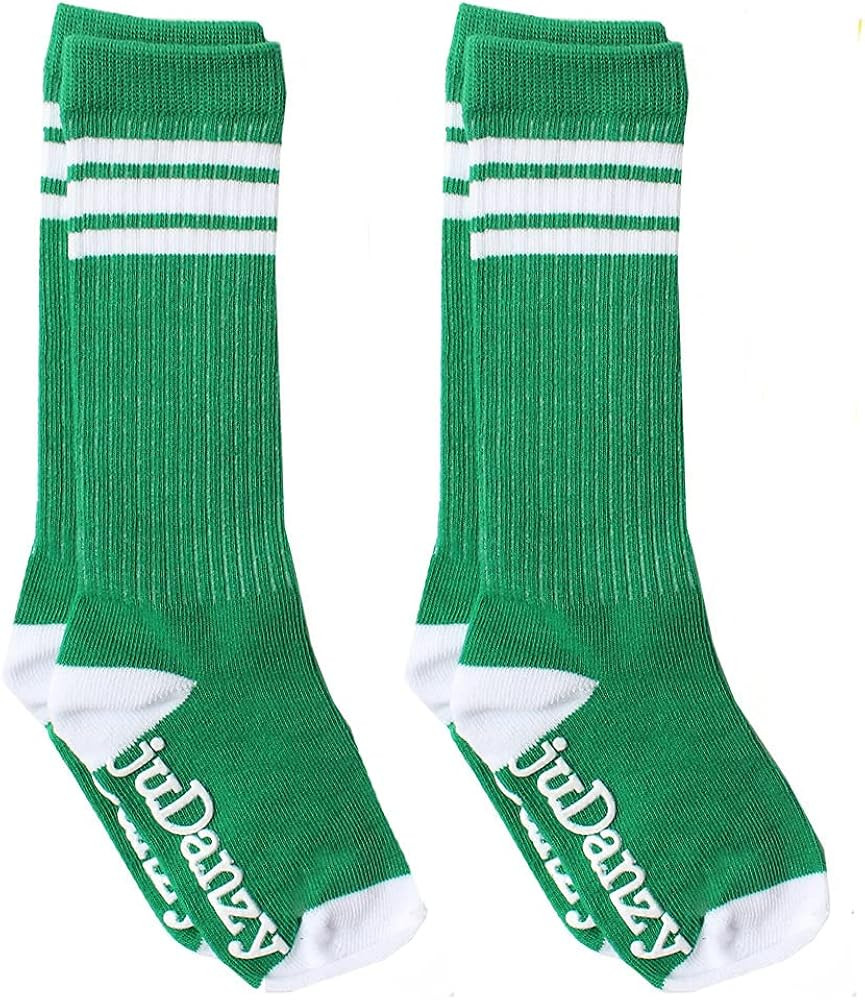 juDanzy 2 Pack Knee High Striped Sporty Tube Socks for Boys and Girls | Amazon (US)