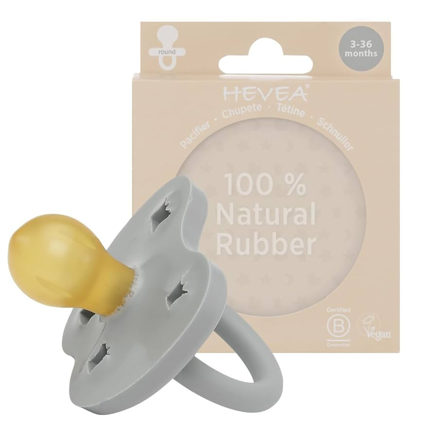 HEVEA Natural Rubber Pacifier Round 3-36 Months – Hygienic One Piece Design for Newborns to Tod... | Amazon (US)