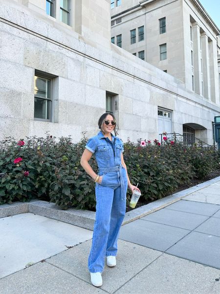 I’m so in love with this 90's style denim jumpsuit. I can dress it down or up with a pair of heels or boots. It comes with a belt for adjustability, it’s removable so you can add your own and side pockets. I’m wearing size XS/Regular, and available in petite and tall. 

#LTKworkwear #LTKSeasonal #LTKstyletip