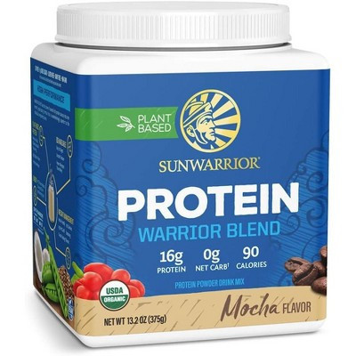 Warrior Blend Protein, Vegan Plant-Based Organic Protein Powder, Mocha, Sunwarrior, 375gm (15 servings) | Target