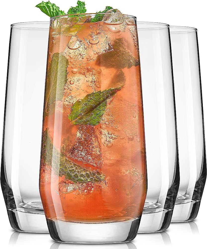 JoyJolt Gwen Highball Glasses Set of 4 Tall Drinking Glasses. 18oz Cocktail Glass Set. Lead-Free ... | Amazon (CA)