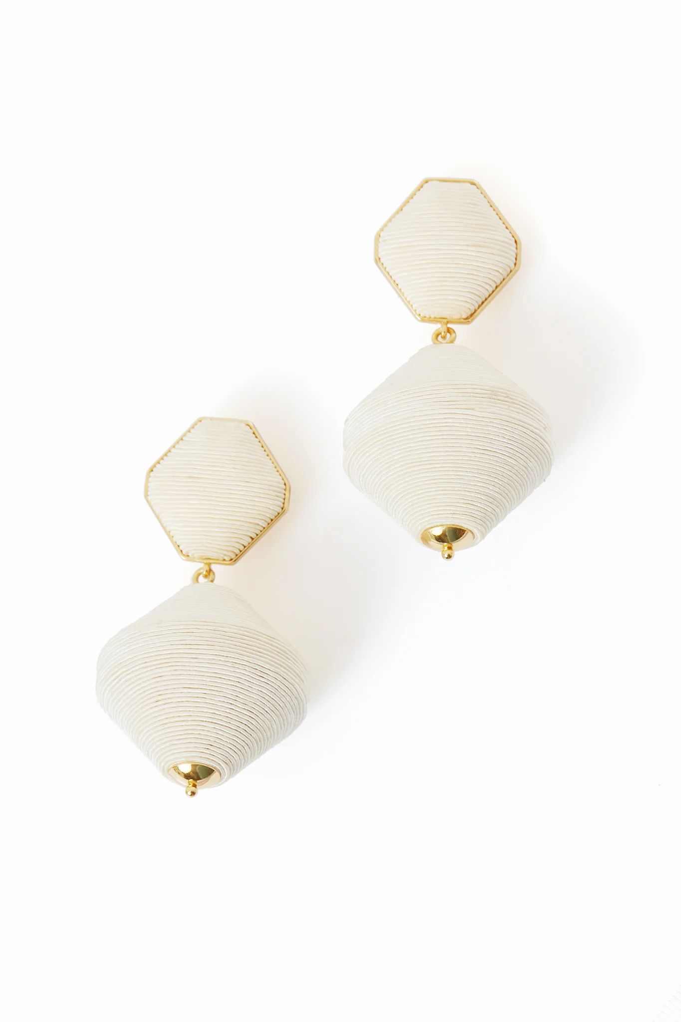 Cream Geo Lantern Earrings | Tuckernuck (US)