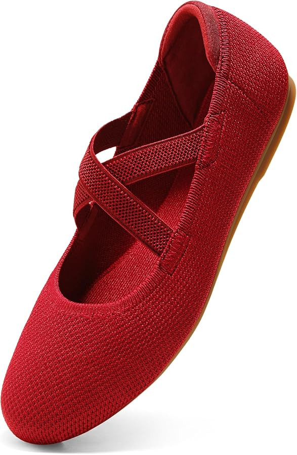 Arromic Flats for Women Round Toe Ballet Flats with Straps Women Ballerina Flat Shoes Dressy Comf... | Amazon (US)