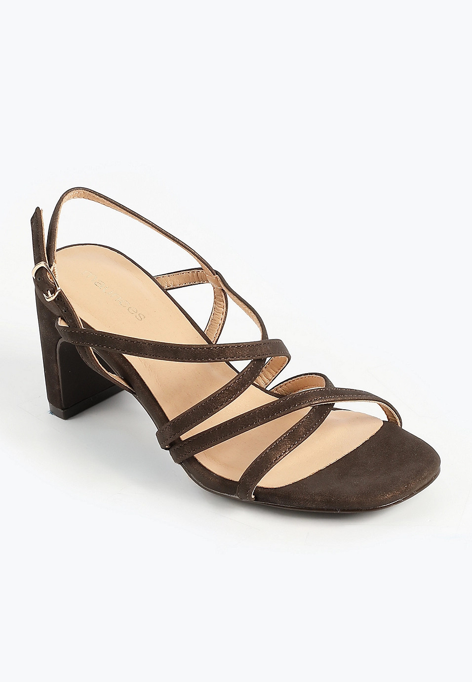 SuperCush Brown Crisscross Strappy Heel | Maurices