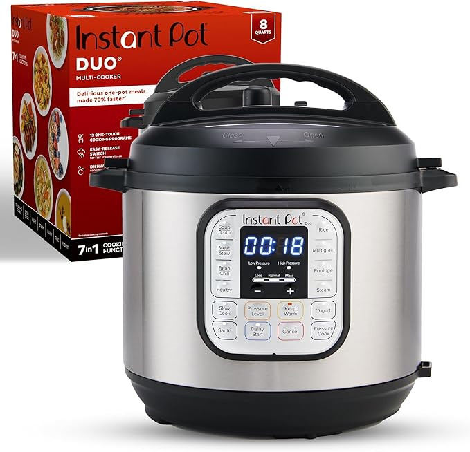 Instant Pot Duo 7-in-1 Electric Pressure Cooker, Slow Cooker, Rice Cooker, Steamer, Sauté, Yogur... | Amazon (US)