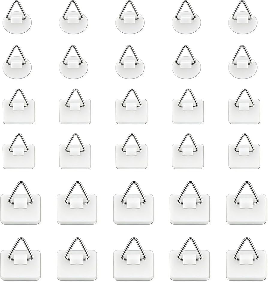 30pcs Adhesive Plate Hangers Invisible Vertical Wall Art Display Holder,Picture Hangers Without N... | Amazon (US)