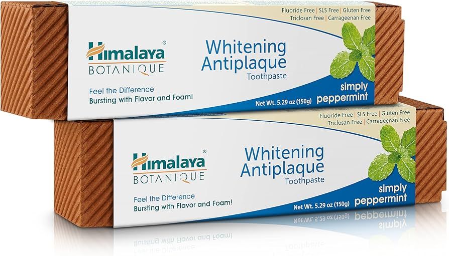 Himalaya Botanique Complete Care Whitening Toothpaste, Simply Peppermint, Fluoride Free for a Cle... | Amazon (US)