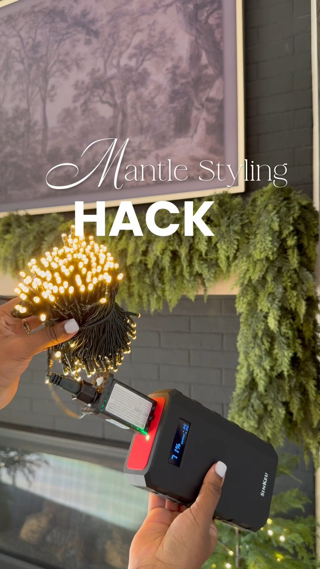 Get the look no plugs above your mantle or stairs! 🤎 Of course battery powered lights are always an option though they don’t last as long! 😩… With this system, you can add brighter Christmas lights to your mantle using a portable battery pack.💡 It charges multiple devices including your laptop or Christmas tree! 🎄 🎉

#LTKHome #LTKHoliday #LTKStyleTip