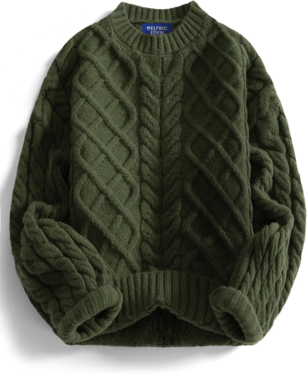 Aelfric Eden Oversized Cable Knit Sweater for Women, Crewneck Pullover | Amazon (US)