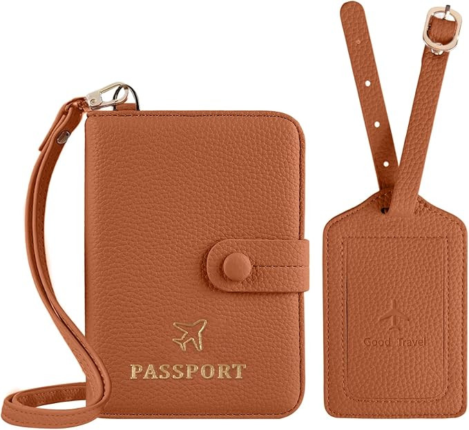 Passport Holder RFID Protected Wallet and Luggage Tag with Protection Cover Travel Accessories Le... | Amazon (US)