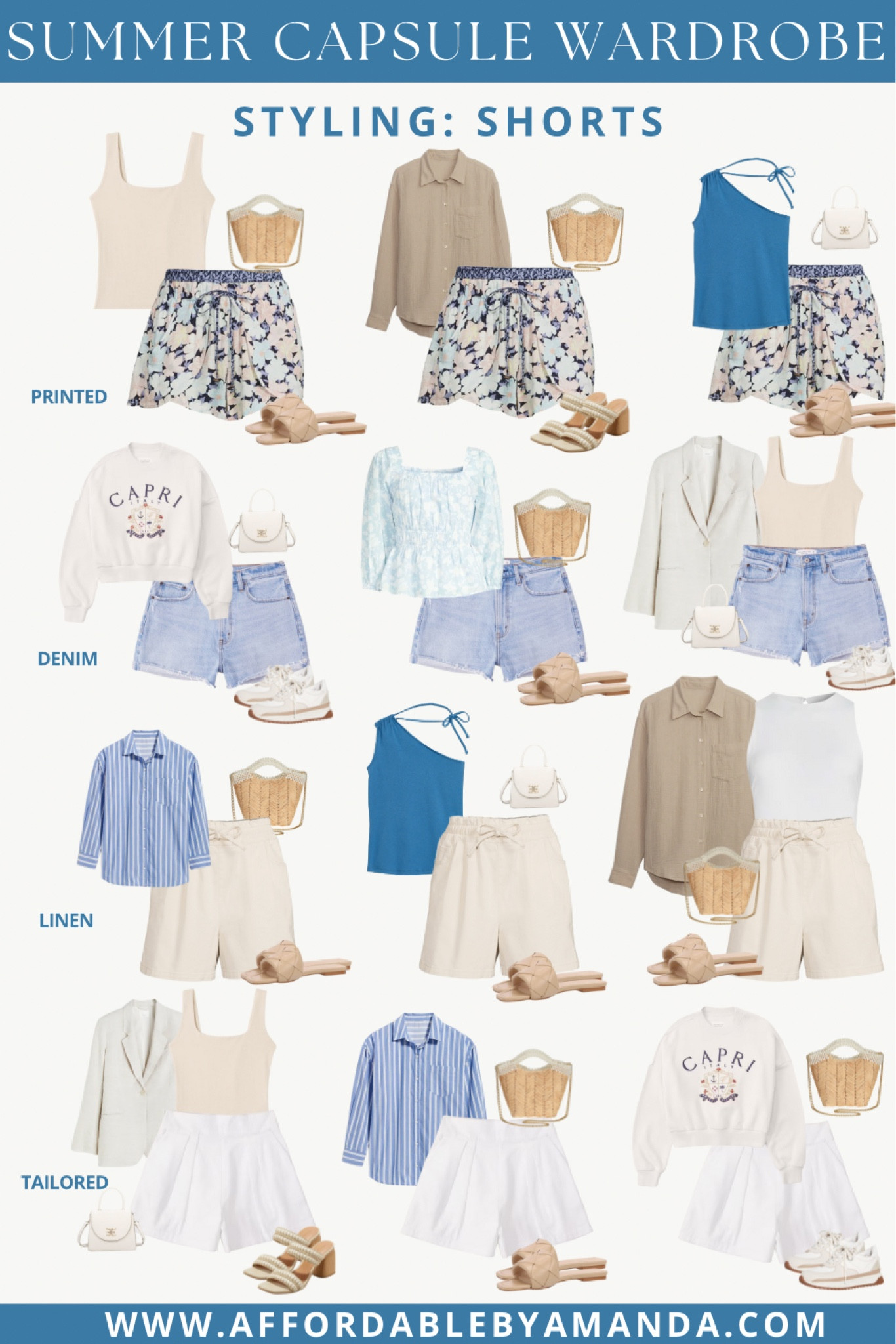Styling shorts for summer - summer capsule wardrobe must haves 

#LTKstyletip #LTKshoecrush #LTKunder50