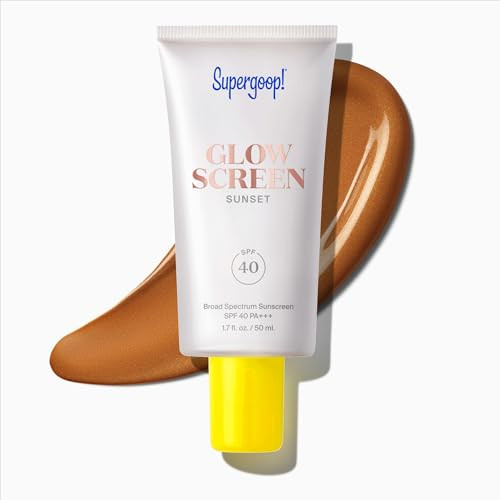 Supergoop! Glowscreen SPF 40, Sunset (Deep Bronze Glow) - 1.7 fl oz - Glowy Primer + Broad Spectrum Tinted Sunscreen - Helps Filter Blue Light - Hydration - Hyaluronic Acid & Vitamin B5 | Amazon (US)