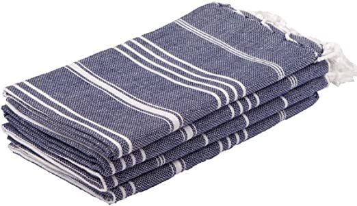 Clotho Towels Turkish Hand Towel Set of 4 - (Midnight Blue) for Decorative Bathroom | Amazon (US)
