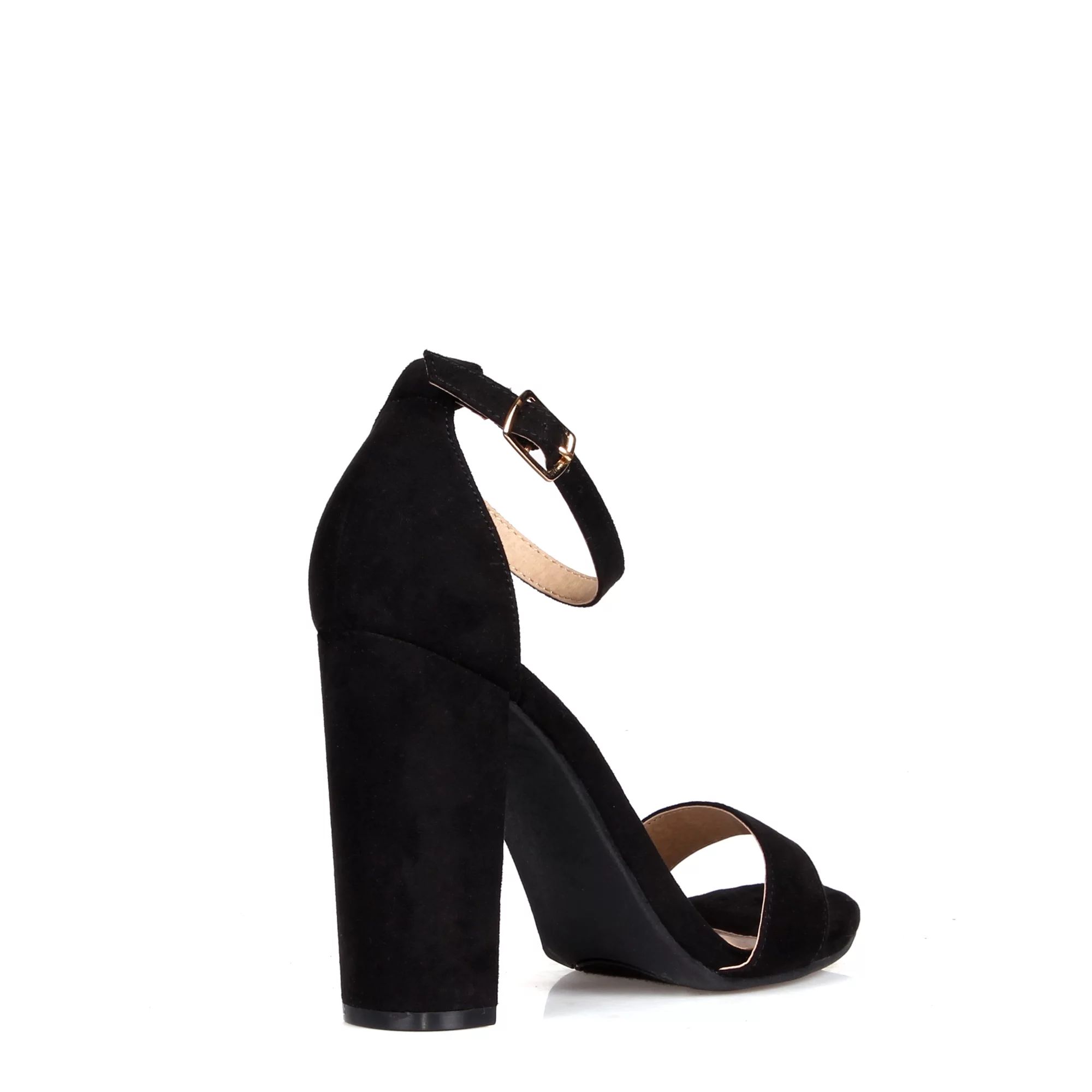 ShoeLaLa Two Piece Chunky Heel Sandals in Black | Walmart (US)