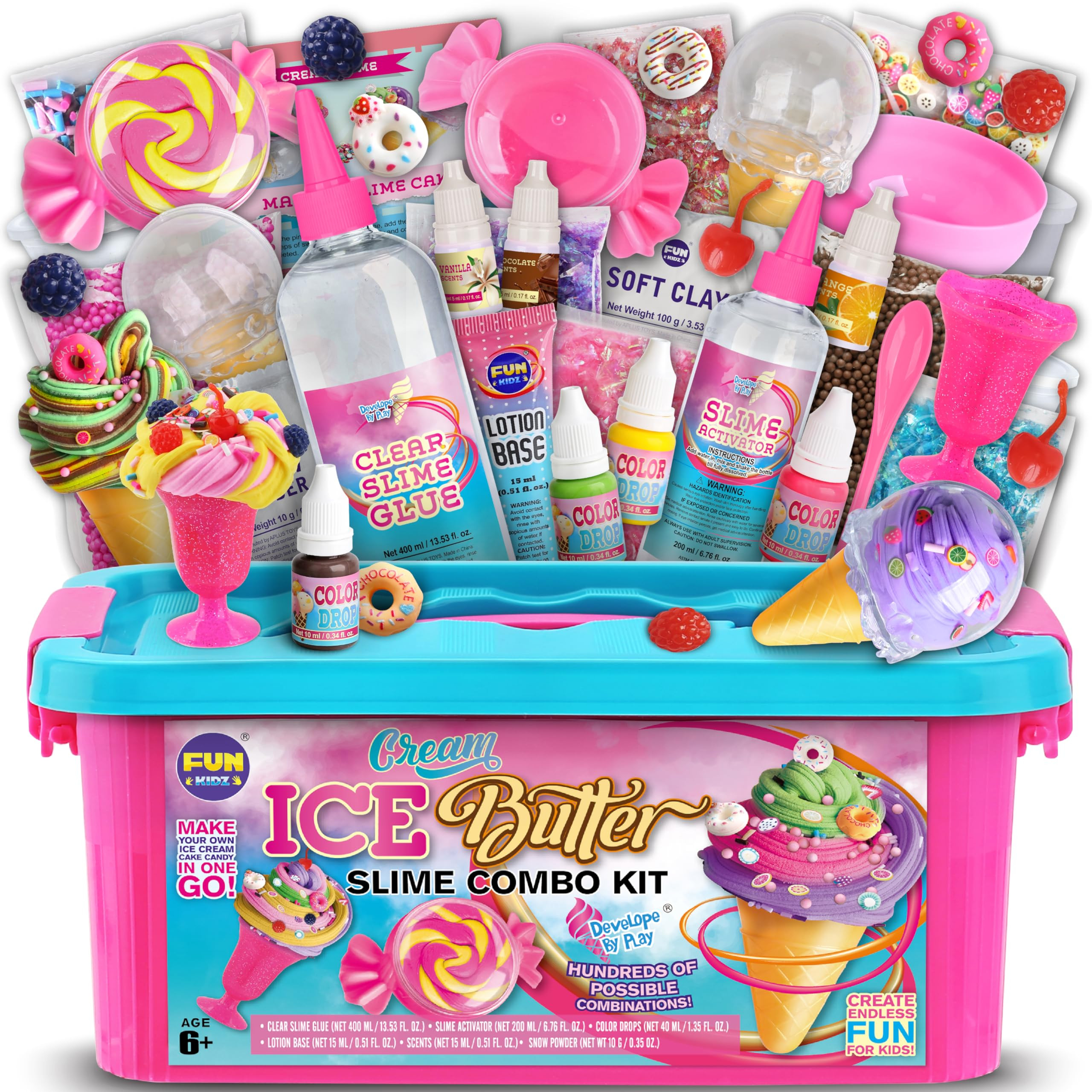 Gift Butter Slime Kit for Girls 10-12, FunKidz Ice Cream Soft Slime Making Kit Ages 8-12 Kids Sli... | Amazon (US)