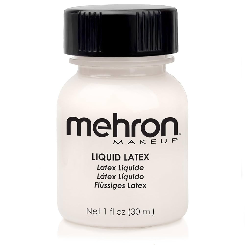 Mehron Makeup Liquid Latex | SFX Makeup | Halloween | Latex Glue for Skin | Prosthetic Glue 1 fl ... | Amazon (US)