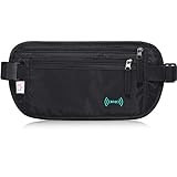RFID Blocking Travel Wallet - Money Belt & Passport Holder, Travel Fanny Pack for Women Men - Black | Amazon (US)