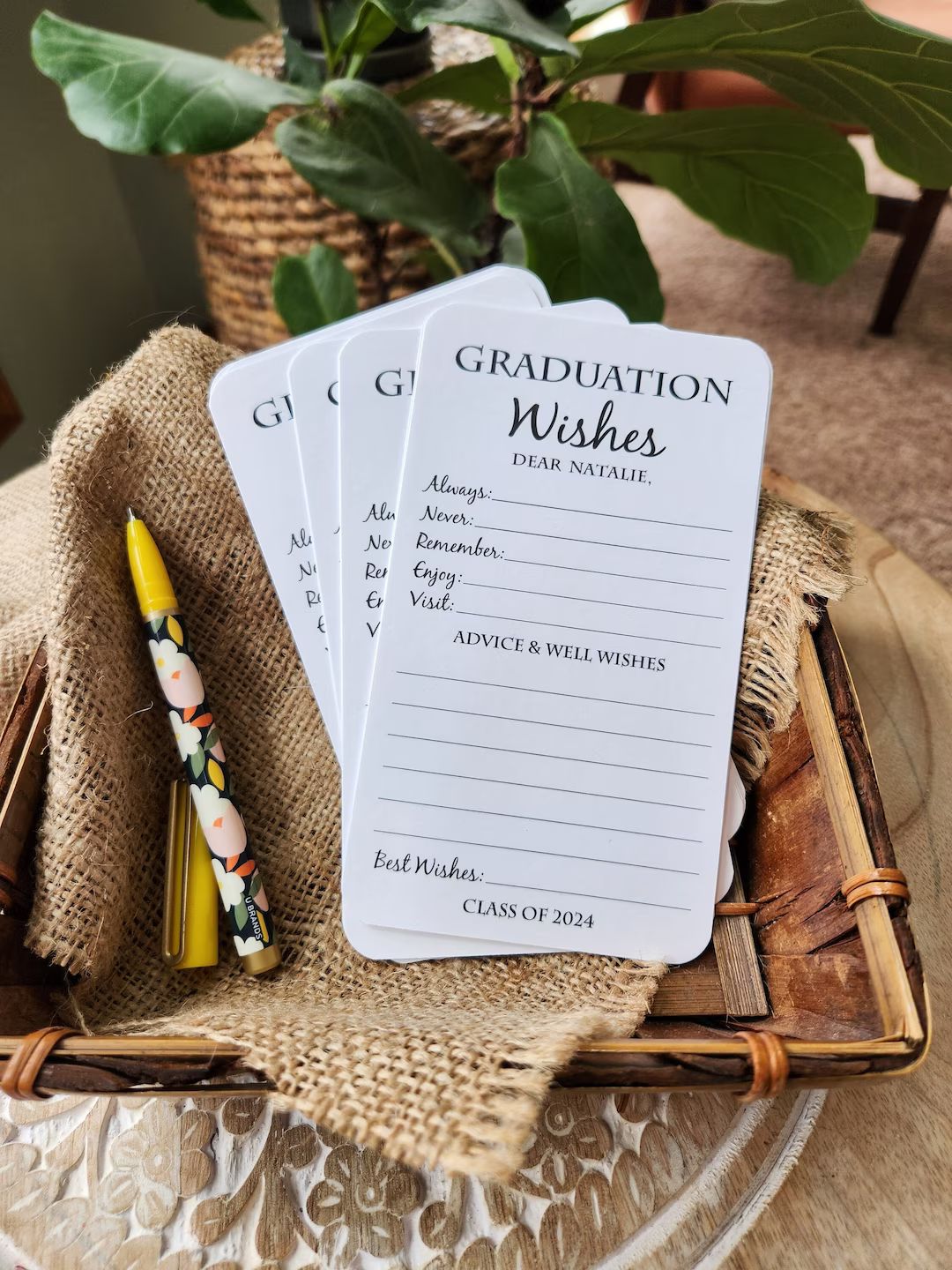 Set of 12 Graduation Wishes Cards Advice Cards for Graduation Party Graduation Party Decorations ... | Etsy (US)