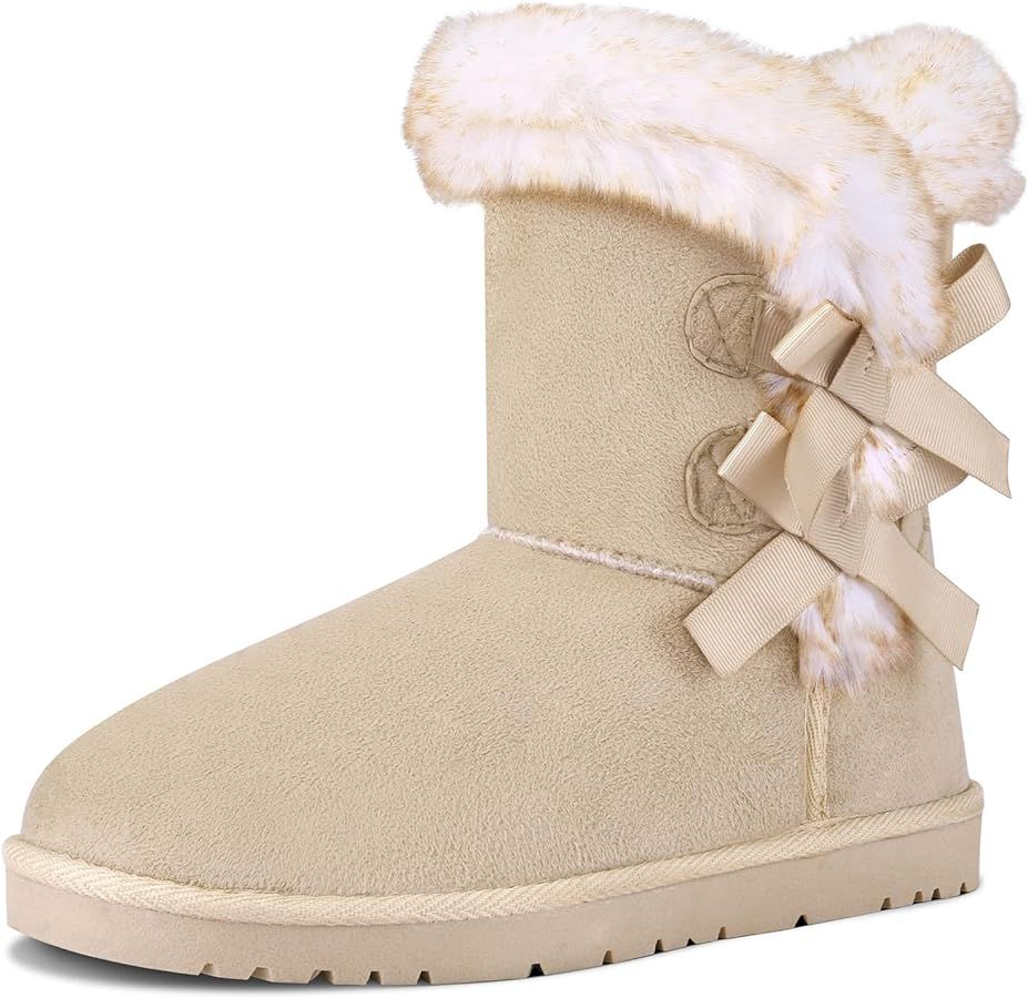 WFL Women Snow Boots Classic Mid-calf Fur Lining Fashion Winter Boots | Amazon (US)