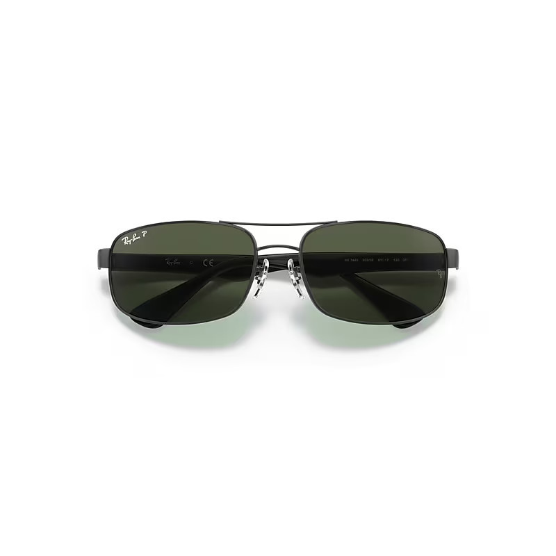 Ray-Ban Rb3445 Sunglasses Black Frame Green Lenses Polarized 61-17 | Ray-Ban (US)