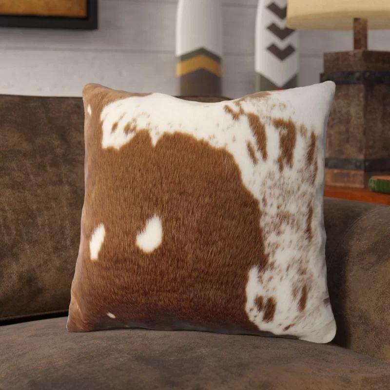 Lait Animal Print Faux Leather Throw Pillow | Wayfair North America