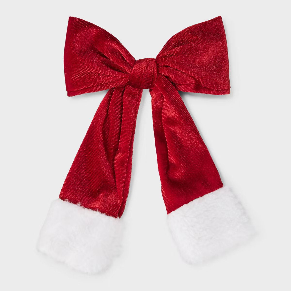 Santa Bow Hair Clip - Red/White | Target
