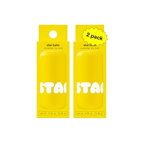 Starface Star Balm Unscented, Hydrating Lip Moisturizer with Shea Butter, Cocoa Butter, and Coconut Oil, Fragrance Free, (0.15 oz, 2 Pack) | Amazon (US)