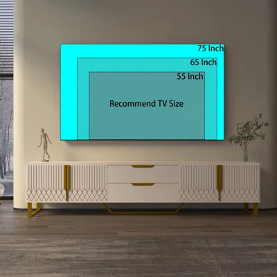 Modern TV Console With Carved Design, Metal Legs, And Ample Storage For Living Room Or Bedroom Entertainment Center. | Wayfair North America
