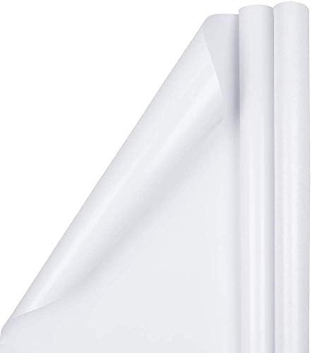 JAM PAPER Gift Wrap - Glossy Wrapping Paper - 50 Sq Ft Total - White - 2 Rolls/Pack | Amazon (US)