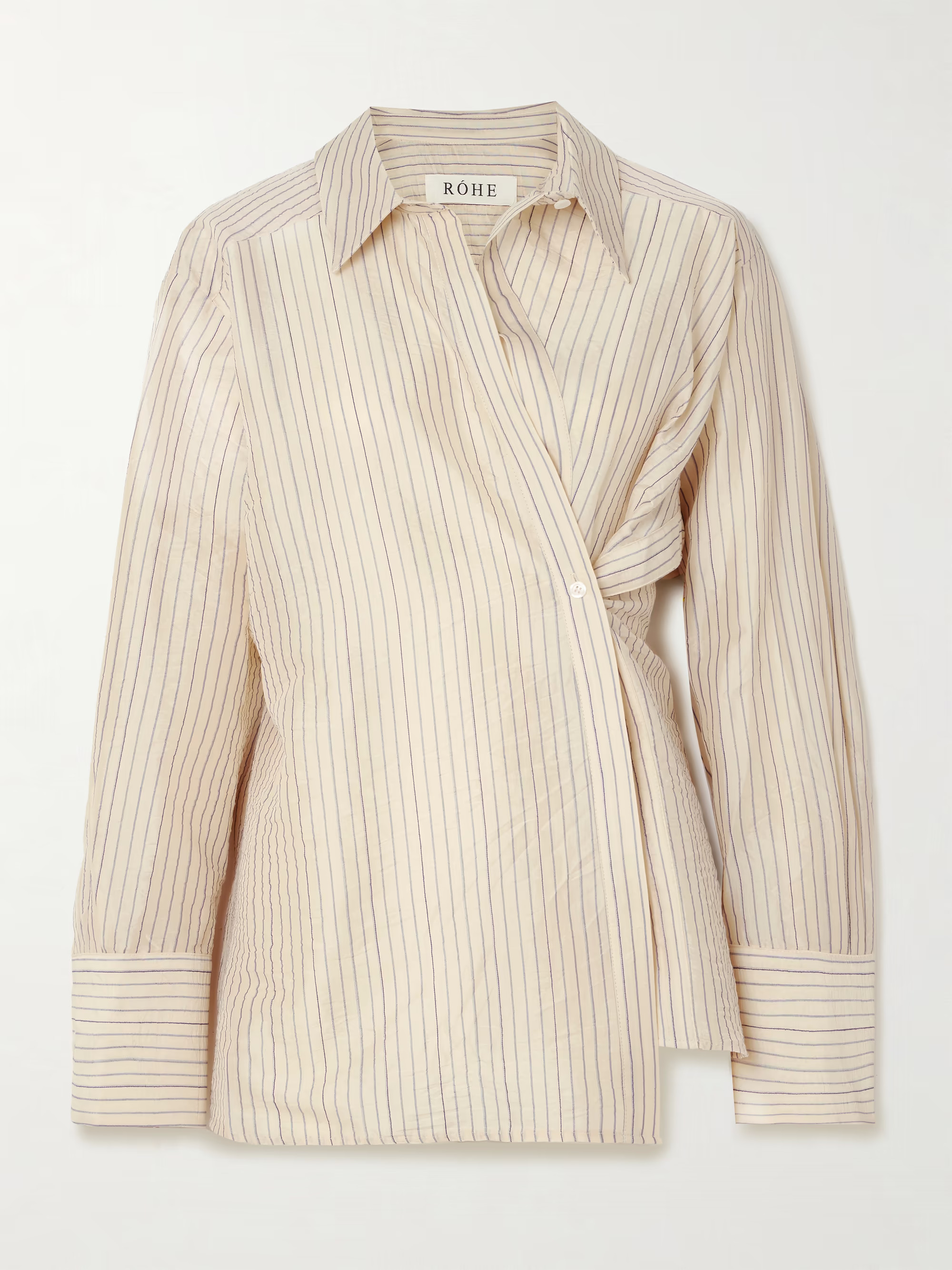 Asymmetric twisted striped voile shirt | NET-A-PORTER (UK & EU)