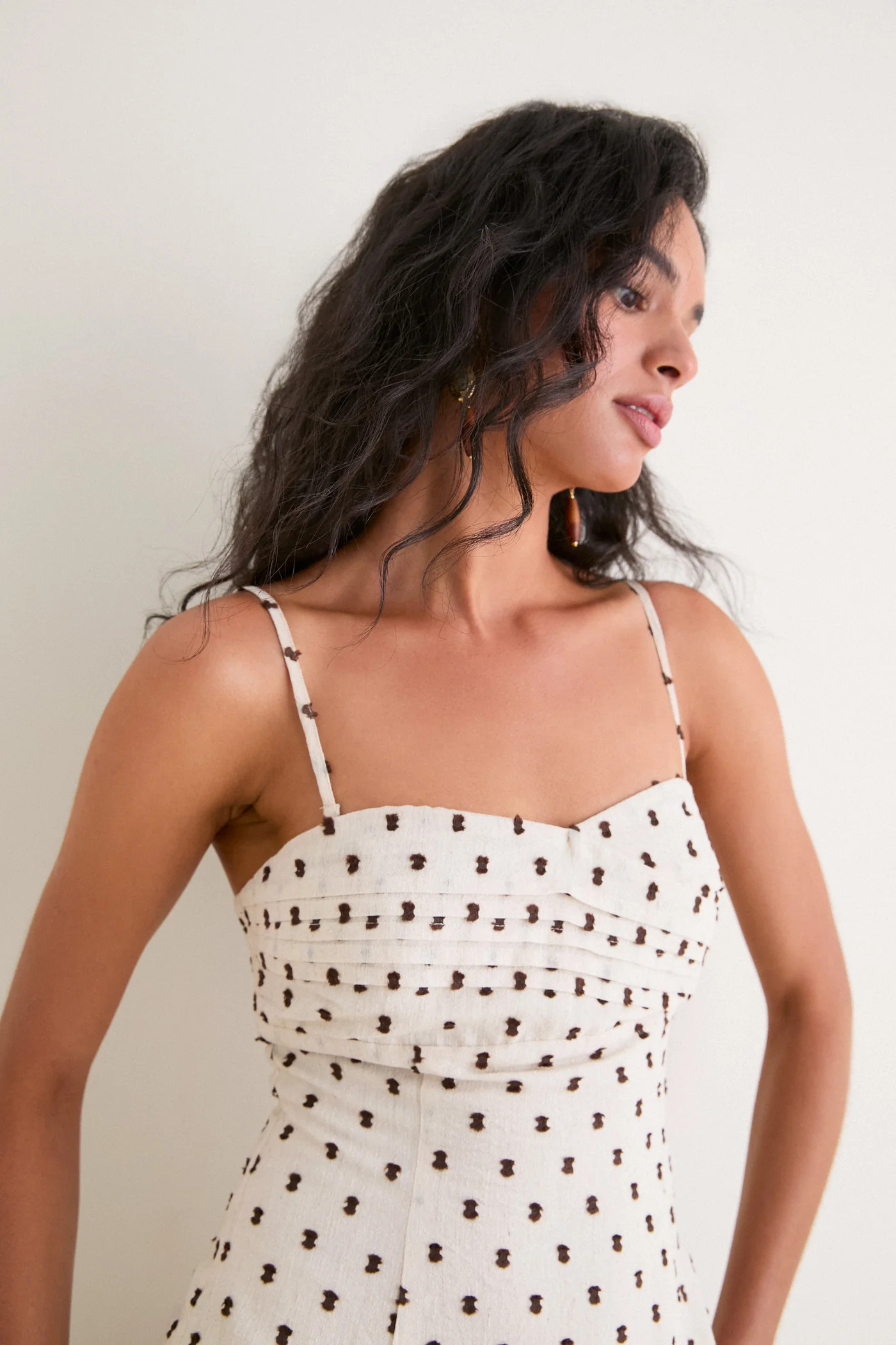 Tan & Brown Swiss Dot Tillie Maxi Dress | Tuckernuck (US)