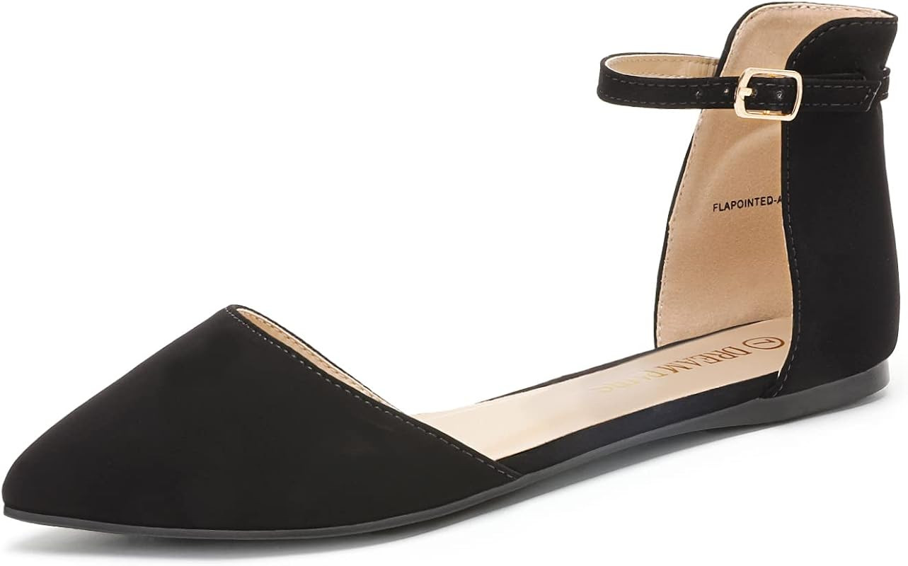 DREAM PAIRS Flapointed Women's Casual D'Orsay Pointed Plain Ballet Comfort Soft Slip On Flats Sho... | Amazon (US)
