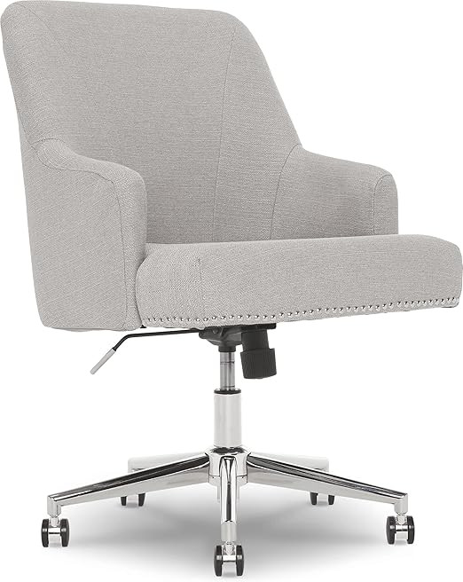 Serta Leighton Home Office Chair with Memory Foam, Height-Adjustable Desk Accent Chair with Chrom... | Amazon (US)