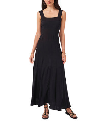 Women's Challis Square-Neck Smocked-Back Sleeveless Maxi Dress | Macy's