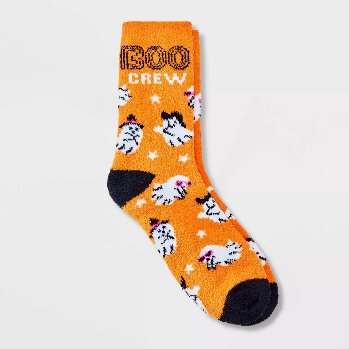 Women's "Boo Crew" Ghosts Halloween Cozy Crew Socks - Hyde & EEK! Boutique™ Orange/Black 4-10 | Target