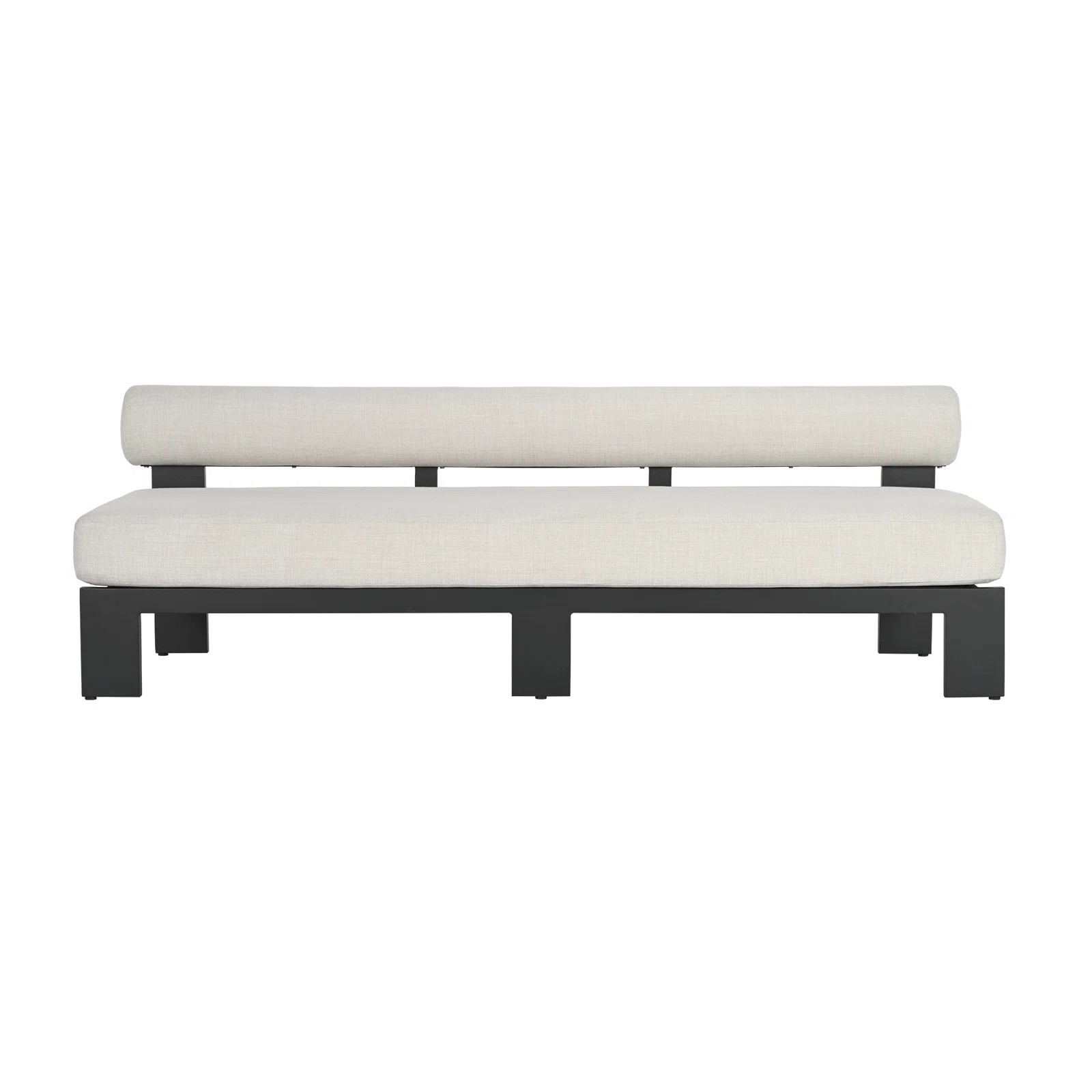 Joss & Main Cabo 86" Black Aluminum Bolster Back Patio Sofa with Cushions | Joss & Main | Joss & Main