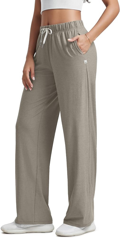 ODODOS Women's Straight Leg Pants Ultra Soft Stratum Tech Relaxed Casual Pajama Lounge Pants with... | Amazon (US)