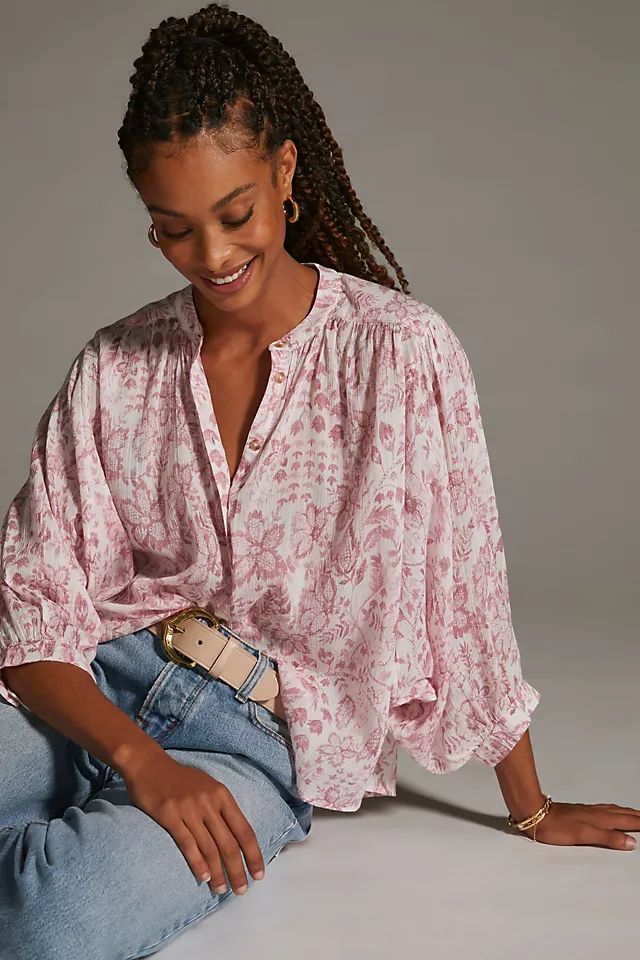 Pilcro Printed Batwing Blouse | Anthropologie (US)