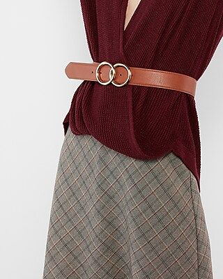 Express Womens Double O-Ring Belt Brown Women's Xs Brown XS | Express