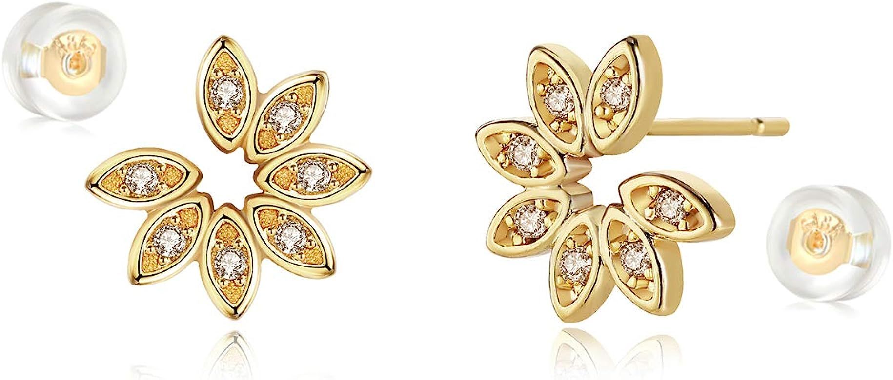 MYEARS Women Gold Stud Earrings 14K Gold Filled Small Boho Minimalist Simple Delicate Hypoallerge... | Amazon (US)