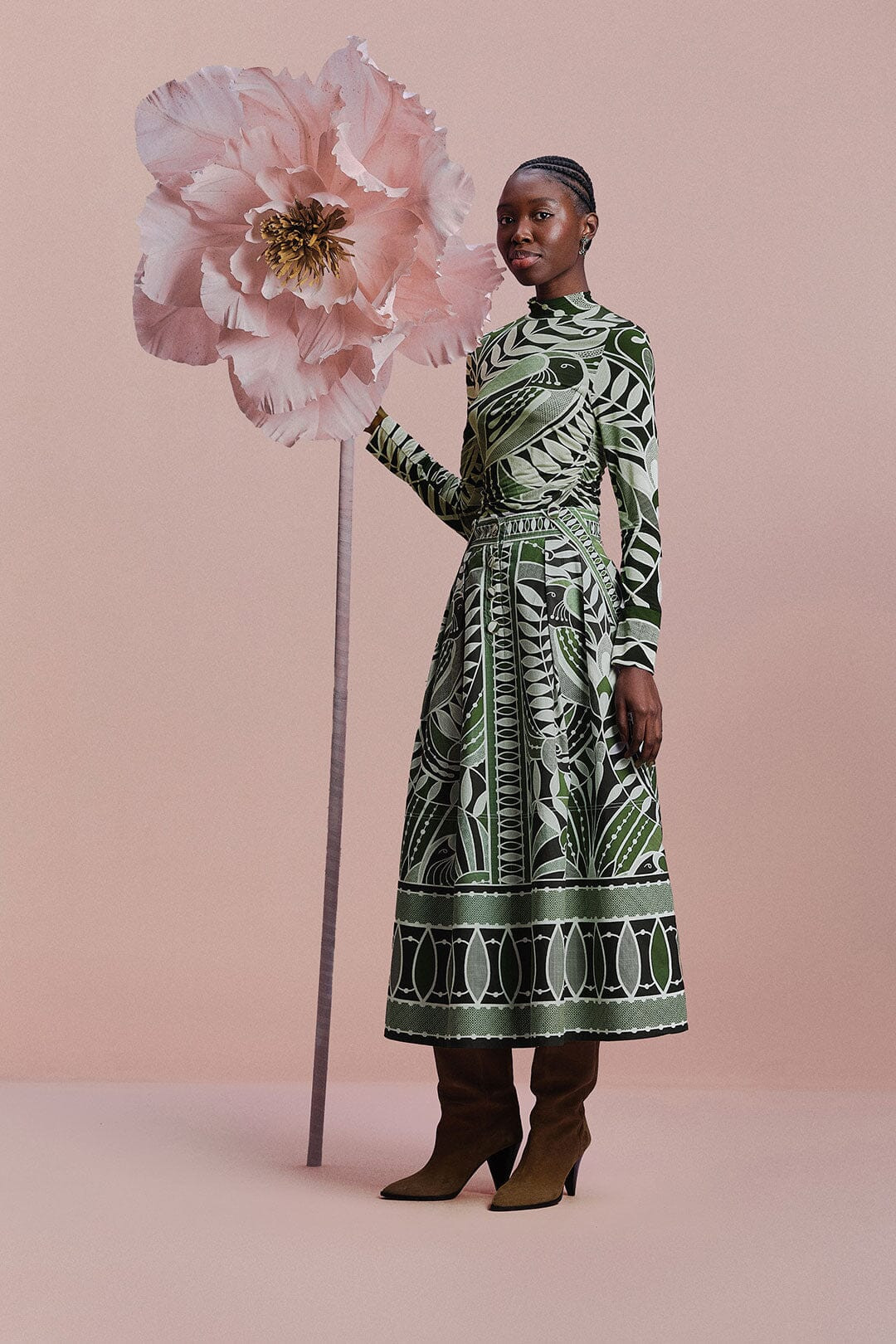 Black Lace Nature Jersey Blouse | FarmRio (US)